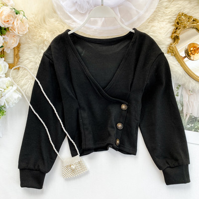 Γυναικεία μπλούζα με V-λαιμόκοψη και κουμπιά σε διάφορα χρώματα