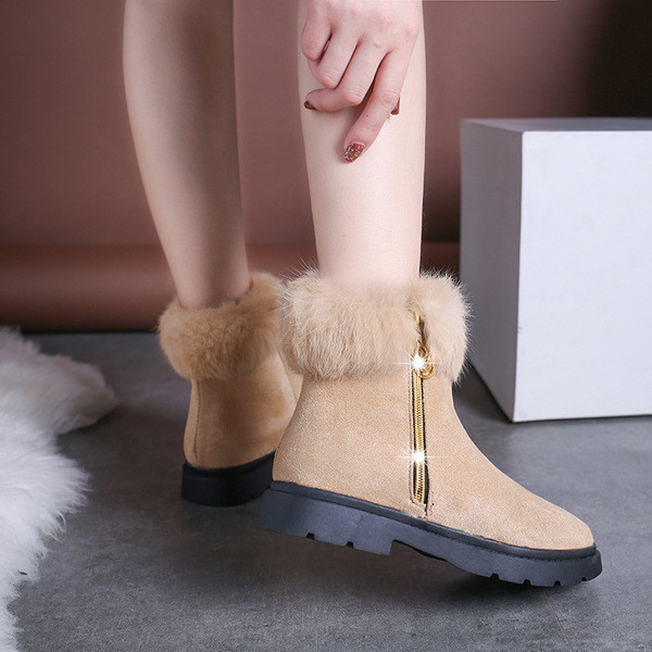 ÚJ női csizma modell cipzárral és pehelyszínnel bézs és fekete színben