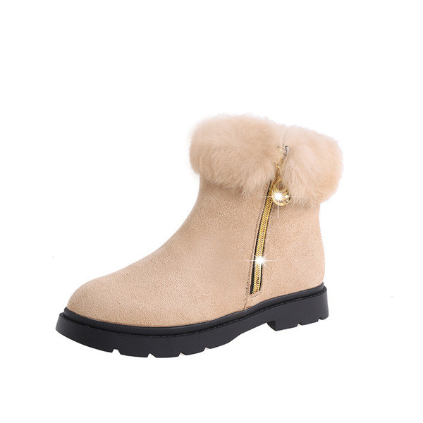 ÚJ női csizma modell cipzárral és pehelyszínnel bézs és fekete színben