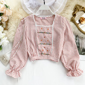 Női kockás ing három színben hímzéssel