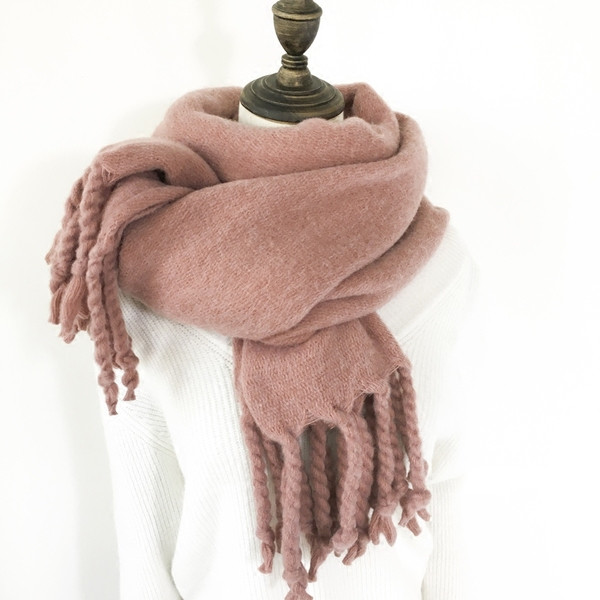 Új modell téli női sál rojtokkal több színben