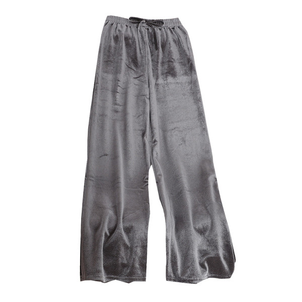 Alkalmi női bársony nadrág elasztikus derékkal, fekete és szürke színben