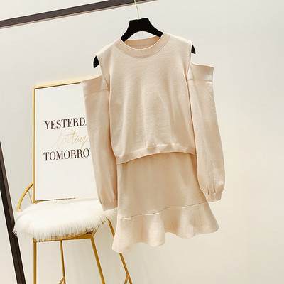 Modern női szoknya szett + pulóver három színben