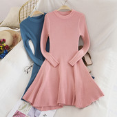 Rochie de dama casual croiala cu maneci lungi in diferite culori