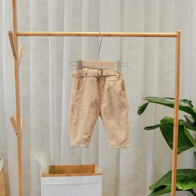 Μοντέρνα παιδικά παντελόνια με τσέπες για αγόρια σε μαύρο και καφέ χρώμα