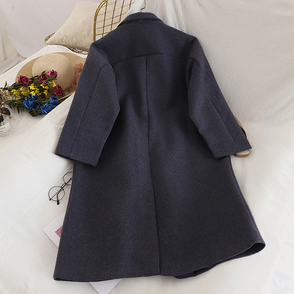 Palton casual de dama cu guler in forma de V in patru culori