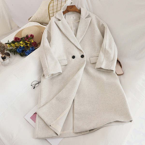 Palton casual de dama cu guler in forma de V in patru culori