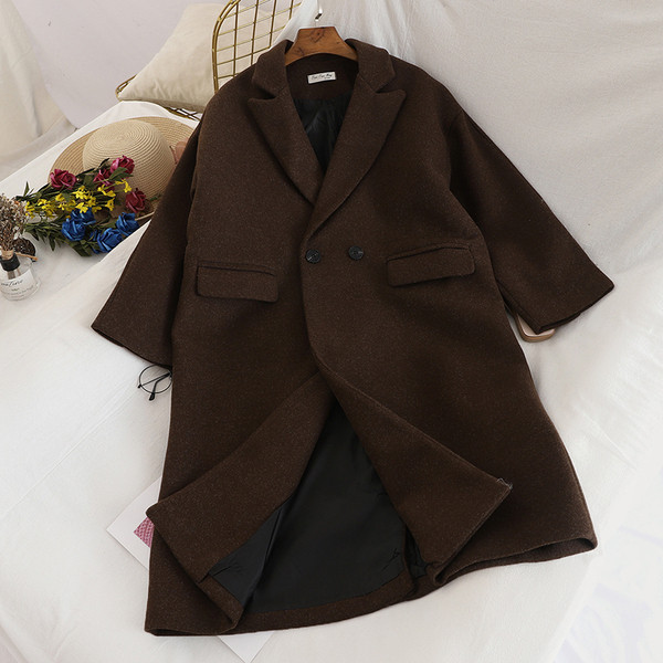 Palton casual de dama cu guler in forma de V in patru culori