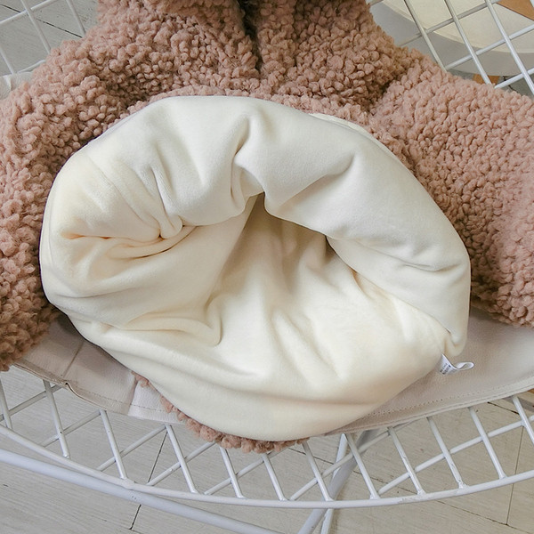 Μοντέρνο παιδικό φούτερ με κουκούλα και με κεντήματα σε καφέ και λευκό χρώμα