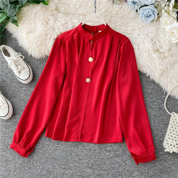 Cămașă casual de damă cu nasturi în diferite culori