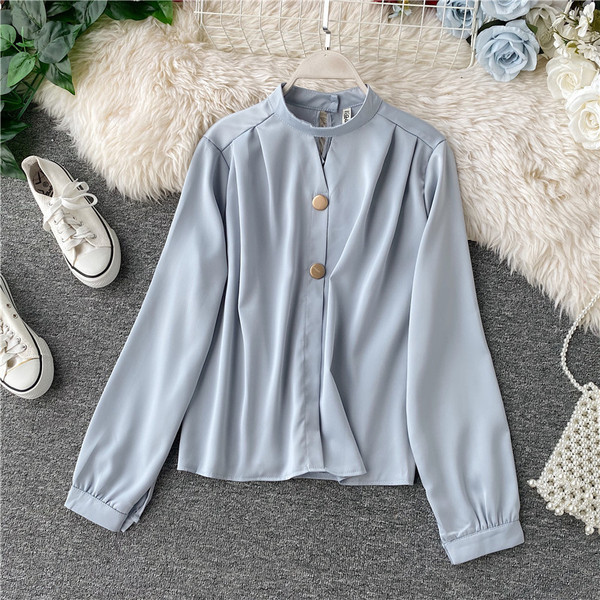 Cămașă casual de damă cu nasturi în diferite culori