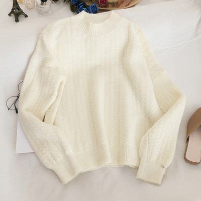 Női alkalmi pulóver O-nyakkal, hat színben