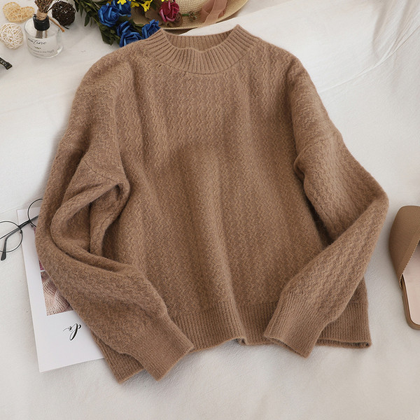 Női alkalmi pulóver O-nyakkal, hat színben