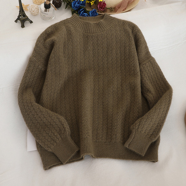 Női alkalmi pulóver O-nyakkal, hat színben