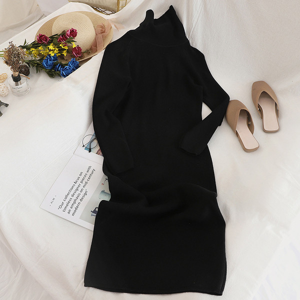 Aktuális téli ruha pólógallérral több színben