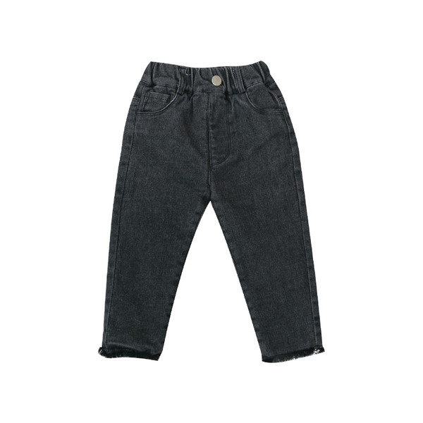 Modern gyerekfarmer szakadt motívumokkal fekete színben fiúknak