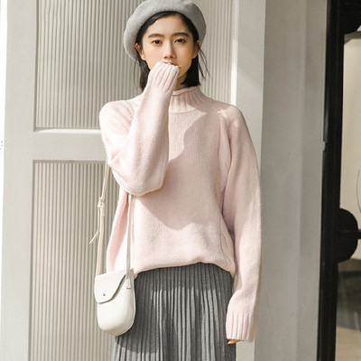 Casual γυναικείο πουλόβερ με υψηλό γιακά σε τρία χρώματα