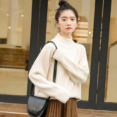 Casual γυναικείο πουλόβερ με υψηλό γιακά σε τρία χρώματα