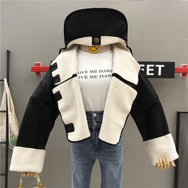 Geaca de dama moderna din piele intoarsa ecologica cu captuseala moale in mai multe culori