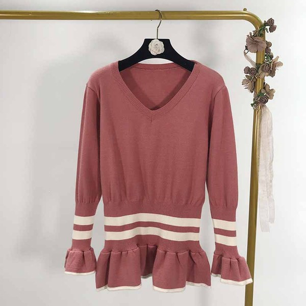 Set de bluză și fustă tricotat pentru femei în trei culori