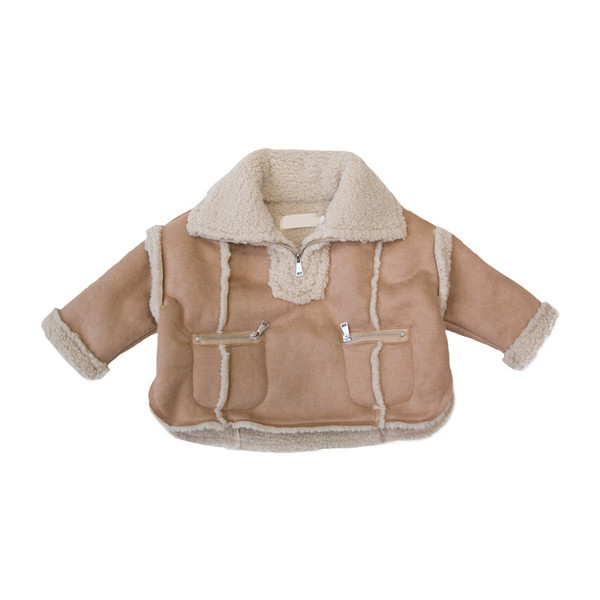 Új modell modern gyerek kabát fiúknak barna színben