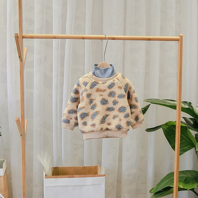 Νέο μοντέλο παιδικό πουλόβερ με ζωικό μοτίβο σε καφέ και μπεζ χρώμα