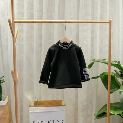 Νέο μοντέλο παιδική μπλούζα με κολάρο και εφαρμογή λευκό και μαύρο χρώμα