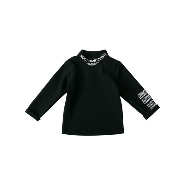 Νέο μοντέλο παιδική μπλούζα με κολάρο και εφαρμογή λευκό και μαύρο χρώμα