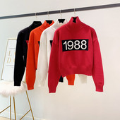 Μοντέρνο γυναικείο πουλόβερ με υψηλό γιακά σε διάφορα χρώματα