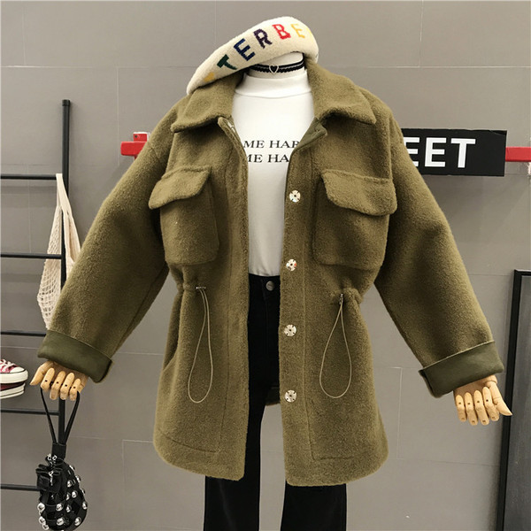 Palton casual de dama cu buzunare si cravate in talie in trei culori