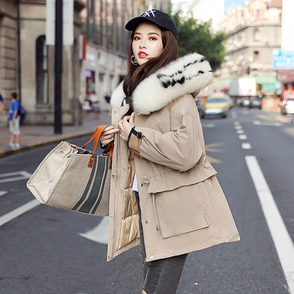 Jachetă de iarnă de damă HIT Current cu puf pe glugă în mai multe culori