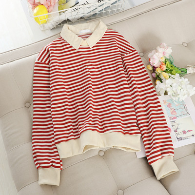 Bluza de dama in dungi cu guler in mai multe culori