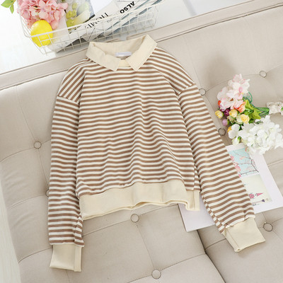 Bluza de dama in dungi cu guler in mai multe culori