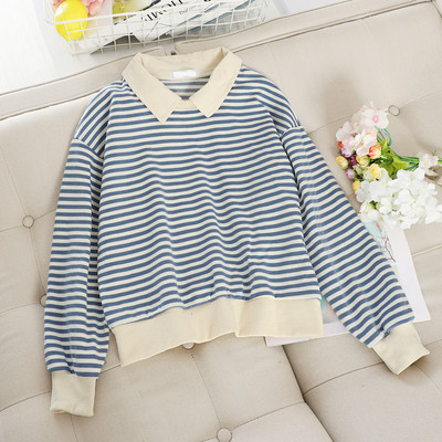 Bluza de dama in dungi cu guler in mai multe culori