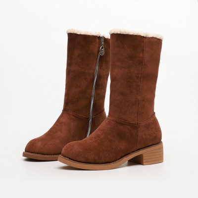 Καθημερινές γυναικείες μπότες με φερμουάρ και μαλακή επένδυση σε διάφορα χρώματα