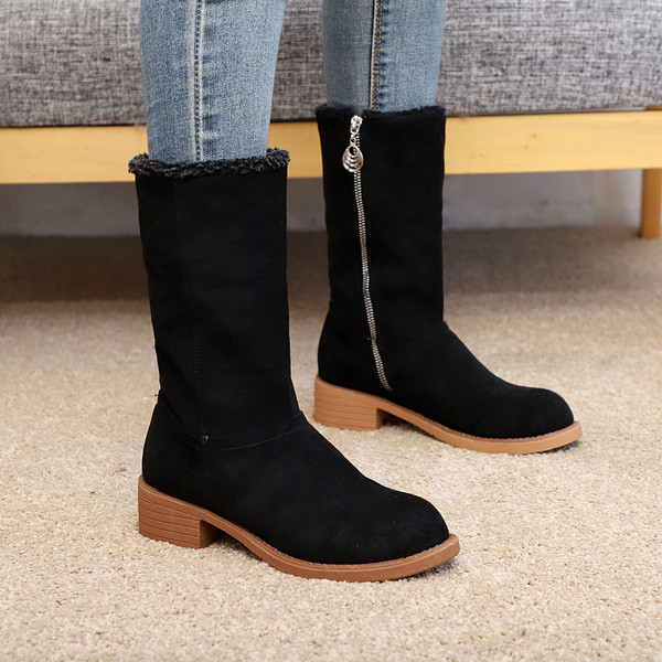 Καθημερινές γυναικείες μπότες με φερμουάρ και μαλακή επένδυση σε διάφορα χρώματα