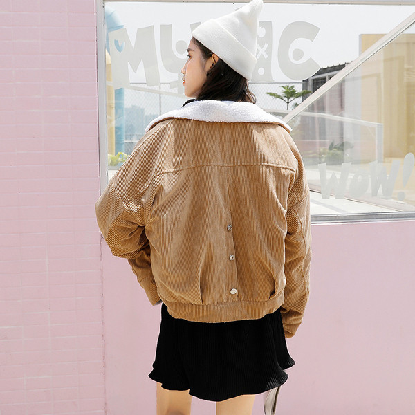 Ежедневно дамско зимно яке в кафяв и розов цвят