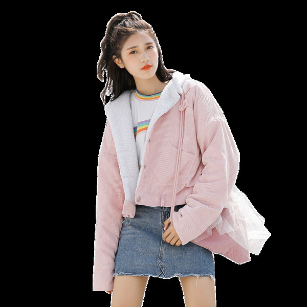 Ежедневно дамско зимно яке в кафяв и розов цвят