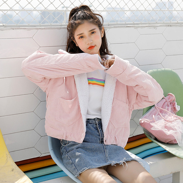 Ежедневно дамско зимно яке в кафяв и розов цвят