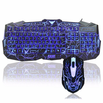 Комплект геймърска клавиатура и мишка със светодиодна подсветка