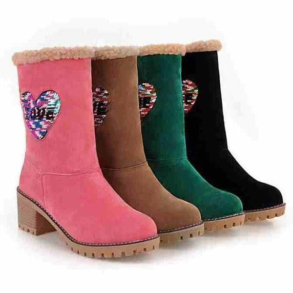 Alkalmi női csizma puha béléssel és flitterekkel, négy színben