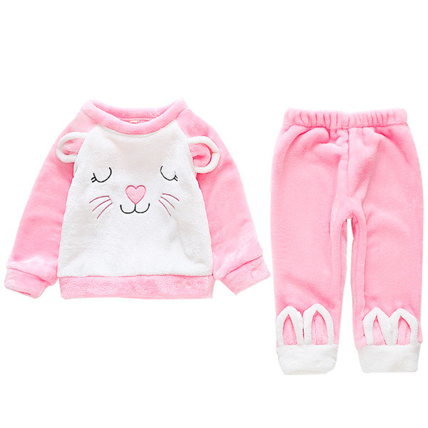 Χειμερινή παιδική πιτζάμα για κορίτσια σε μπλε και ροζ χρώμα