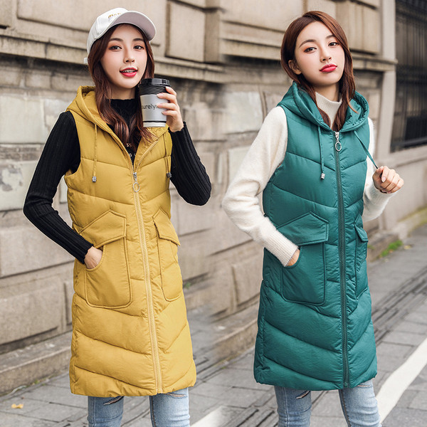 Γυναικείο casual μακρύ μοντέλο γιλέκο με τσέπες σε διάφορα χρώματα