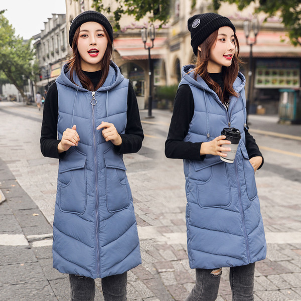 Γυναικείο casual μακρύ μοντέλο γιλέκο με τσέπες σε διάφορα χρώματα