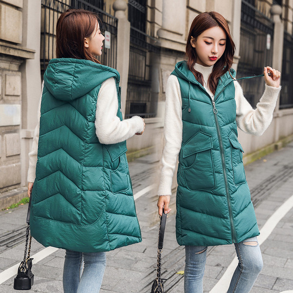 Γυναικείο casual μακρύ μοντέλο γιλέκο με τσέπες σε διάφορα χρώματα