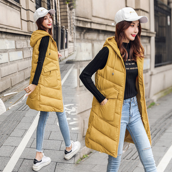 Γυναικείο casual μακρύ μοντέλο γιλέκο με τσέπες σε διάφορα χρώματα