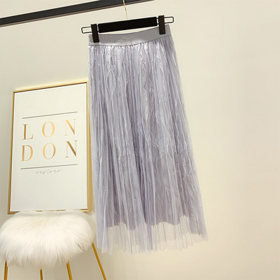 Modern női hosszú szoknya tüllel, három színben