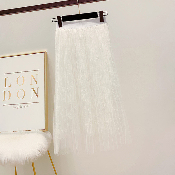 Modern női hosszú szoknya tüllel, három színben