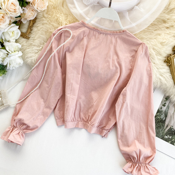 Cămașă modernă de damă cu broderie și decolteu pătrat în patru culori