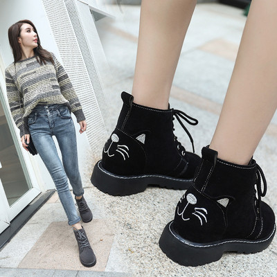 ΝΕΟ μοντέλο μοντέρνες γυναικείες μπότες με κορδόνια σε γκρι και μαύρο χρώμα